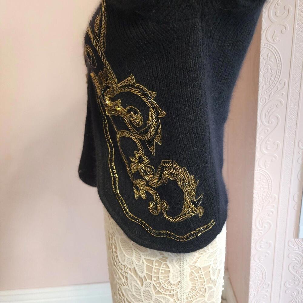 Euc Ib Diffusion Unique Black Sequin Sweater Silk… - image 4